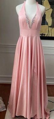 Glow Pink Princess Prom Drew Formal Gown Rhinestone 10