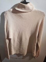 Garnet Hill size small cream colored turtleneck sweater bust  34 inches