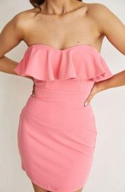 One and Only Collective Strapless Off the Shoulder Pink Mini Dress Size M NWT