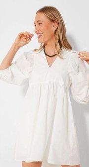 White Noah Dress Pockets Collared Cotton Mini Swing Dress  Medium