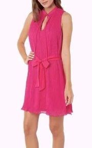 Hot Pink Pleated Sleeveless Dress Size 10