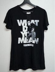 Justin Bieber What Do You Mean Womens T-shirt Size L Black Slim Fit Graphic Tee