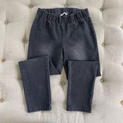 Soft Surroundings Grey Black Wash Pull On Jeans Denim L