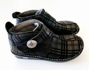 Alegria Caiti Plaid to Meet You Black Ankle Boot Size 36 EU Bootie Silver Button