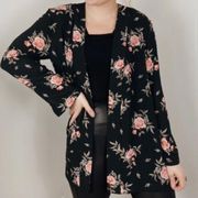 Black Floral Kimono