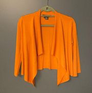 Per Se orange open front cardigan size small