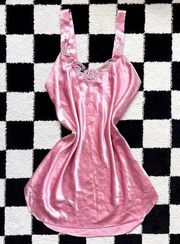 Vintage Secret Treasures Pink Satin Slip M