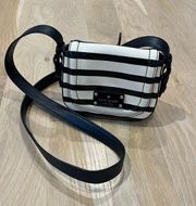 Cream And Black Striped Purse