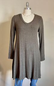 Soft Olive Green Sweater Tunic Dress