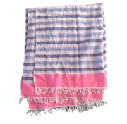 Blue and Pink Striped Scarf