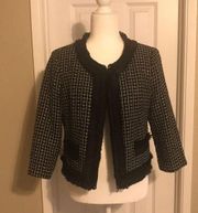 Black Classic Tweed Blazer Size: Large