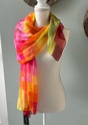 NWT 100% silk colorful scarf