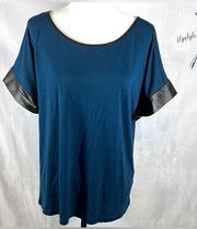 Solitaire midnight blue and black cotton blend top size XL