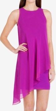 Ted Baker Locie Sheer Asymmetric Overlay Stretch Mini Dress Small