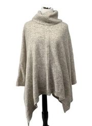 A New Day Oatmeal Cream Turtle Neck Sleeved Poncho Sweater