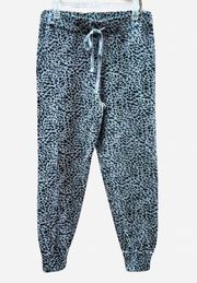 NEW Monrow Revolve Gray Animal Print Jogger Sweat Pants L Large