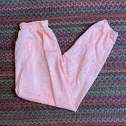 80s VINTAGE AVIA NEON PEACH GEOMETRIC JOGGER PANTS