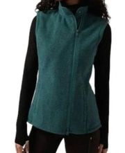 Athleta Stroll Fleece Moto Vest Borealis Green Women's Size 1X