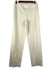 Vintage Talbots Cream Wide Leg High Rise Trousers Stretch Coastal Size 10