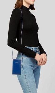 Giorgio Armani Leather Cellphone Crossbody Bag Cobalt Blue Women's