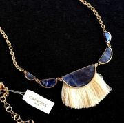 fringe blue stone silver chain necklace Capwell brand