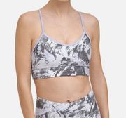 DKNY Women's Shades Print Strappy Back Sports Bra Blue Size Small NWT