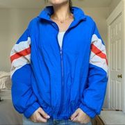 Blue lightweight windbreaker jacket zip up 90s/Y2k retro kidcore medium