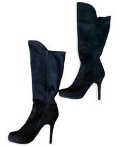 Madeline Girl Black Suede Knee High Boots Size 8.5