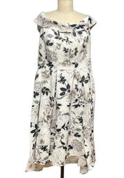 City Chic Flourish Off the Shoulder Dress Ivory Mod Floral Plus Size 14