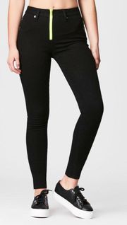 NWT  Black Stretchy Neon Zipper Carmar Jeans 26