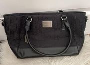 Calvin Klein logo print purse shoulder bag leather black