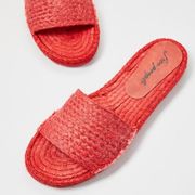 Vibrant Red  Beach Front Espadrille Slides