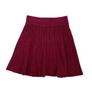 Hollister NEW  Maroon Burgundy Cable Knit A-line Stretch Mini Skirt Size Small