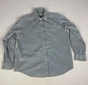 Eddie Bauer Womens Corduroy Button Up‎ Shirt Collared Size Medium Petite Gray