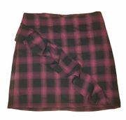 Mossimo Diagonal Ruffle Plaid Skirt 