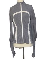 LULULEMON ATHLETICA DEFINE JACKET WEE ARE FROM SPACE COAL FOSSIL WHITE SIZE 8