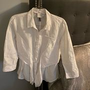 NEW HD in Paris White Button Up Long Sleeve Blouse Shirt