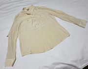 Cache Long Sleeve Button Up Collared Blouse Sz L Large Has Stains