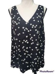 NWOT Joules Black Daisy Kyra Print Vneck Blouse Size 8US