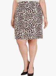 New bar III Womens Animal Print Knee-Length Pencil Skirt sz 1X