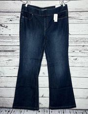 Lane Bryant NWT Size 16 Dark Blue Wash High-Rise Pull-On Flare Denim Jeans