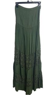 Chelsea 28 green strapless boho dress crotchet small