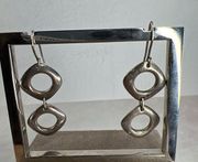 Tiffany Co Earrings Sterling Silver Modern Square Dangle