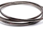 Vintage Guess Logo Spell Out Triple Link Bangle Bracelet Silver delicate rocker