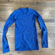 Lululemon Blue Swiftly Tech Long Sleeve Shirt 4 Athletic Shirt Bright Blue