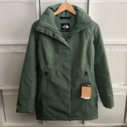 The North Face Ancha Hooded Insulated Waterproof Parka Coat Green