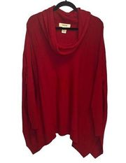 Workshop by Andrea Jovine Size Small Medium Oversized Sweater Cowl Neck Red