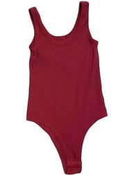 A New Day Red Sculpting Ribbed Tank Bodysuit