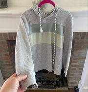 𝅺maurice’s XS Oversized Grey Stripes Hoodie