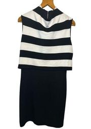 French Connection Classic Black & White Cocktail Dress—Size 10